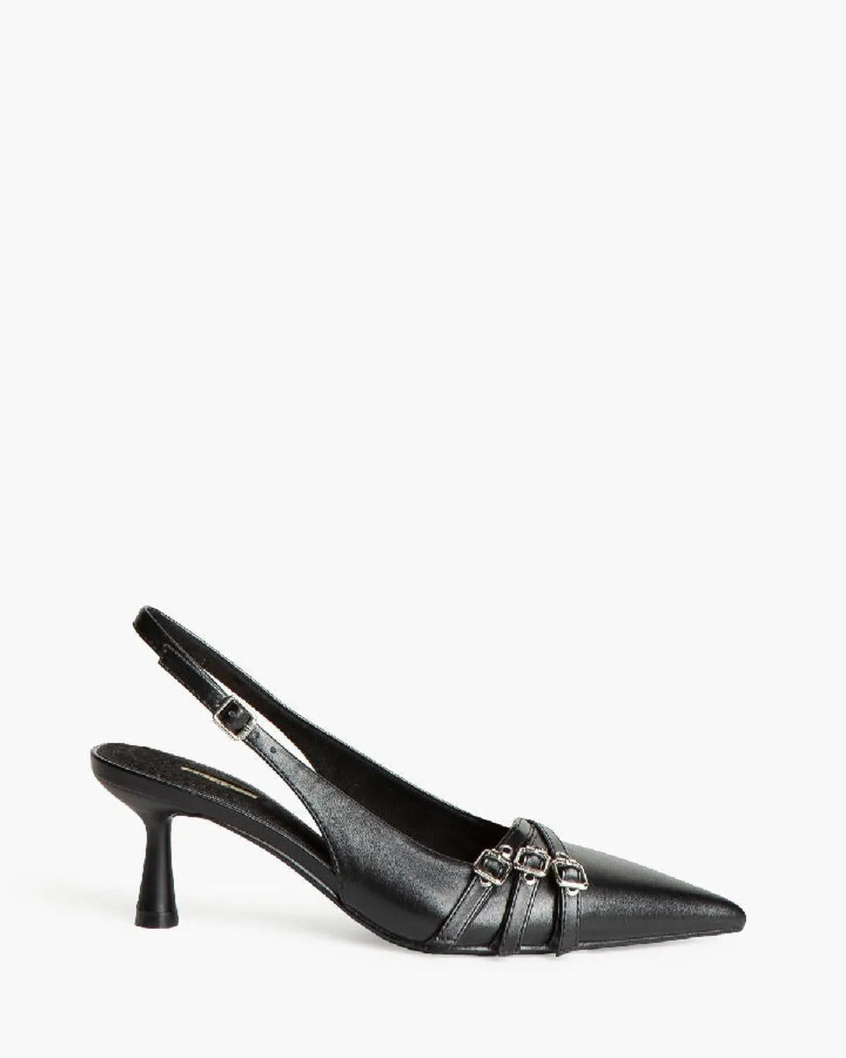 LOW HEEL SLING BACK IN BLACK-Sling Backs-CORINA- Pointure.AE