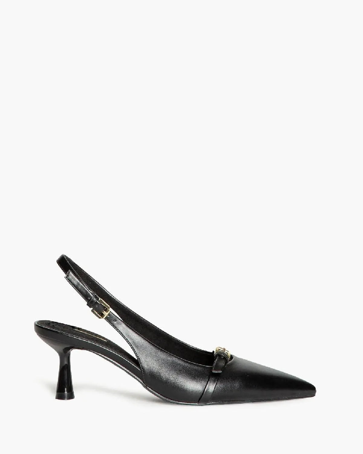 LOW HEEL SLING BACK IN BLACK-Sling Backs-CORINA- Pointure.AE