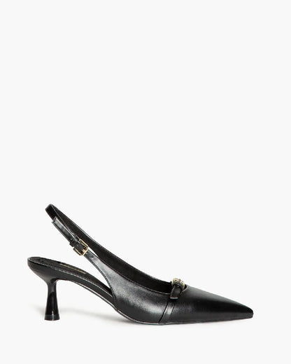 LOW HEEL SLING BACK IN BLACK-Sling Backs-CORINA- Pointure.AE