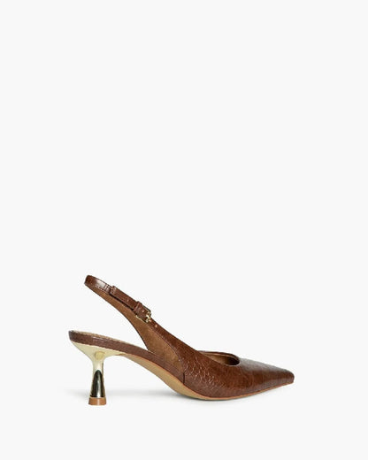 LOW HEEL SLING BACK IN CROCCO-Sling Backs-CORINA- Pointure.AE