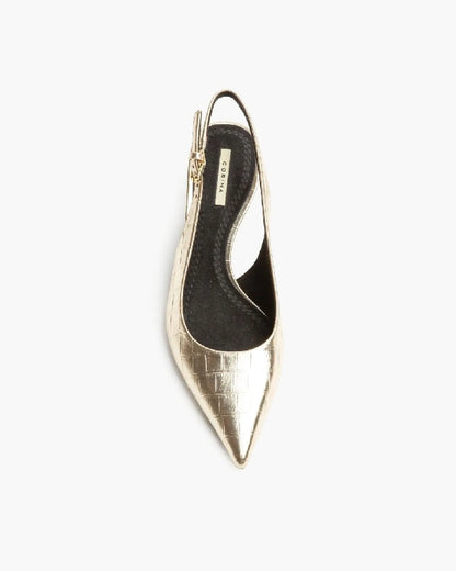 LOW HEEL SLING BACK IN CROCCO-Sling Backs-CORINA- Pointure.AE