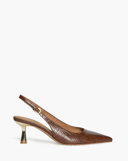 LOW HEEL SLING BACK IN CROCCO-Sling Backs-CORINA- Pointure.AE