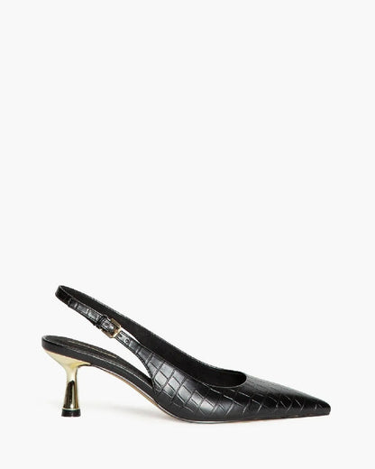 LOW HEEL SLING BACK IN CROCCO-Sling Backs-CORINA- Pointure.AE