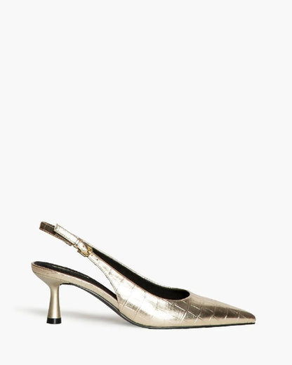 LOW HEEL SLING BACK IN CROCCO-Sling Backs-CORINA- Pointure.AE