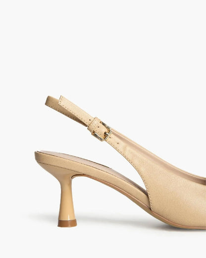 LOW HEEL SLING BACK IN NUDE-Sling Backs-CORINA- Pointure.AE