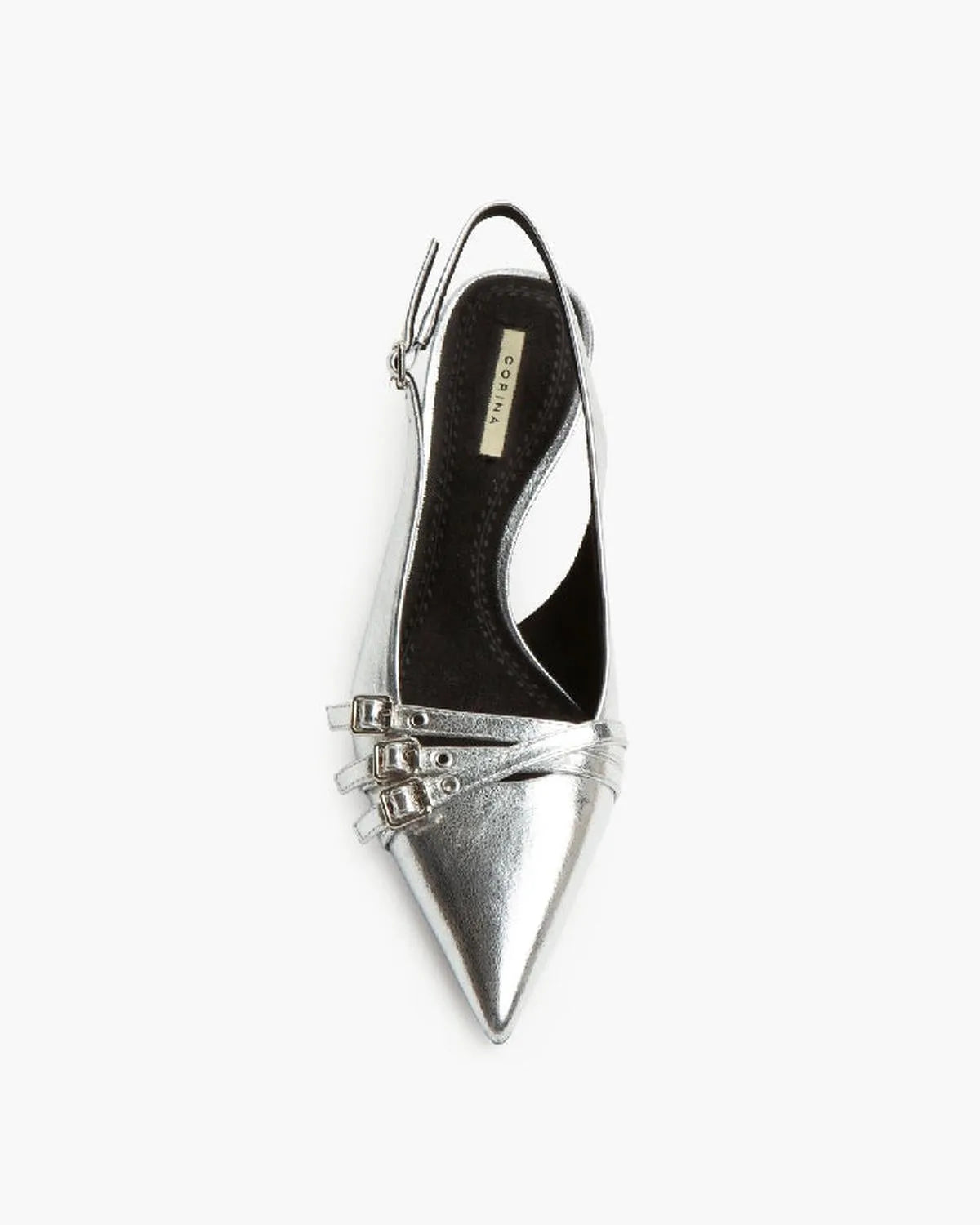 LOW HEEL SLING BACK IN SILVER-Sling Backs-CORINA- Pointure.AE