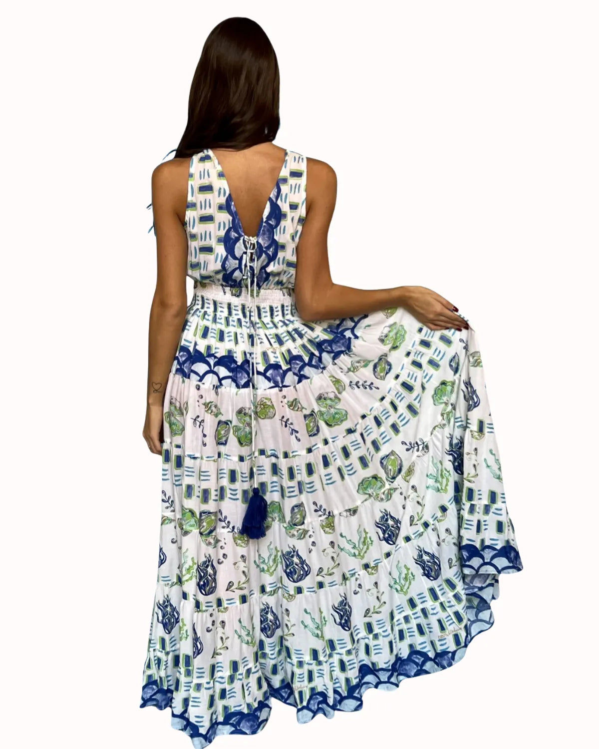 MAXI DRESS IN CELESTE