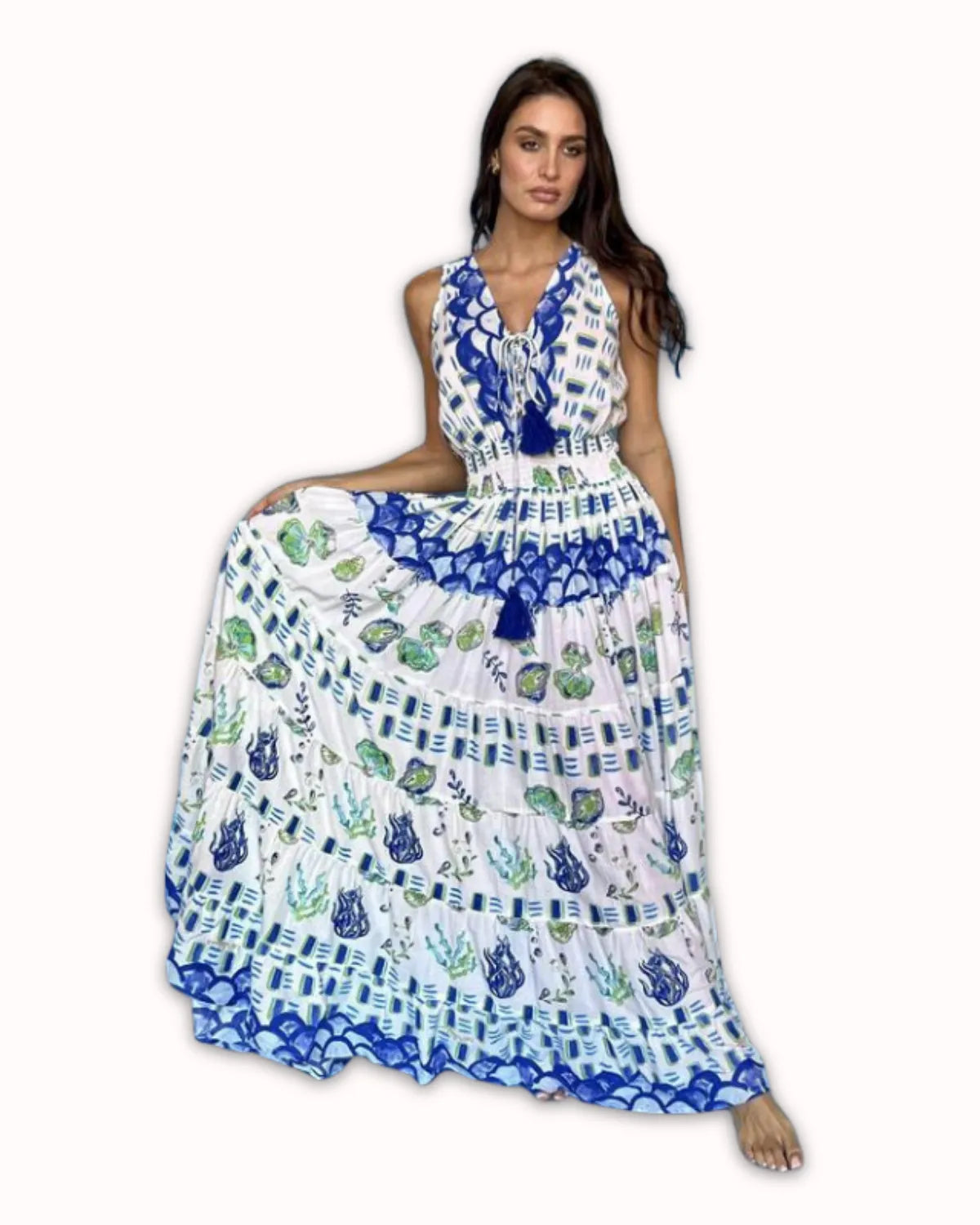 MAXI DRESS IN CELESTE