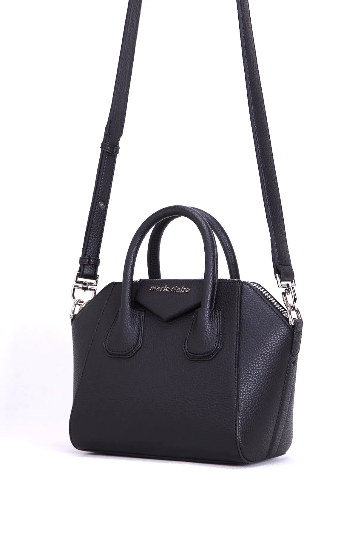MEDIUM DOUBLE HANDLE BAG IN BLACK-Shoulder Bags-MARIE CLAIRE- Pointure.AE