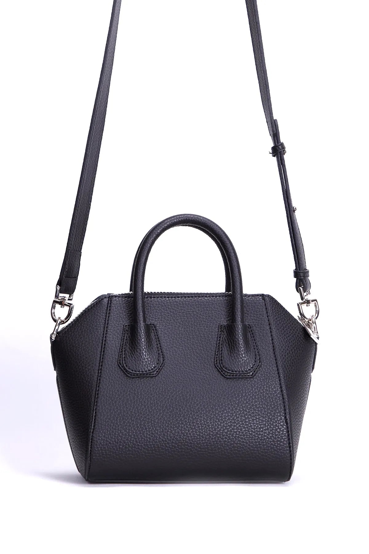 MEDIUM DOUBLE HANDLE BAG IN BLACK-Shoulder Bags-MARIE CLAIRE- Pointure.AE