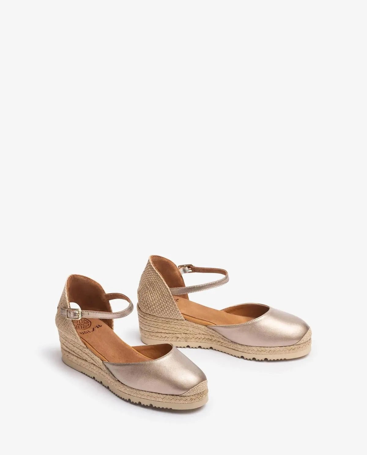 METALLIC EFFECT D'ORSAY ANKLE STRAP ESPADRILLE-Espadrilles-UNISA- Pointure.AE