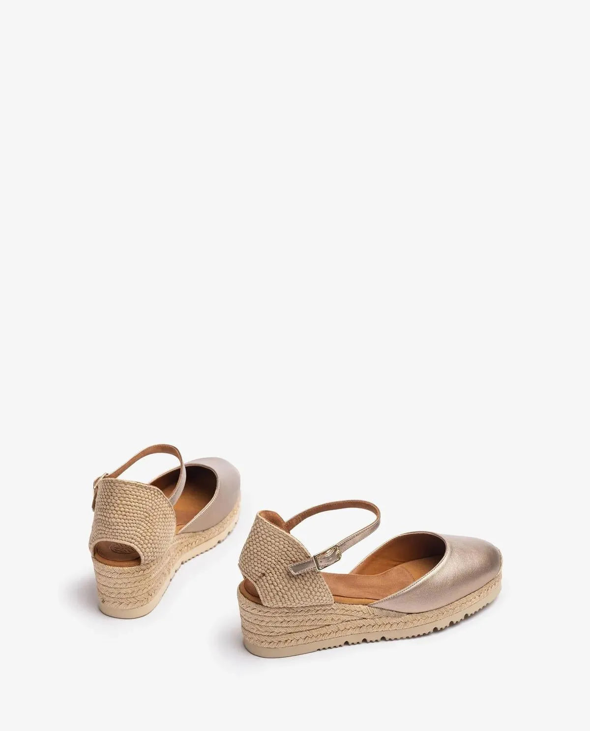METALLIC EFFECT D'ORSAY ANKLE STRAP ESPADRILLE-Espadrilles-UNISA- Pointure.AE