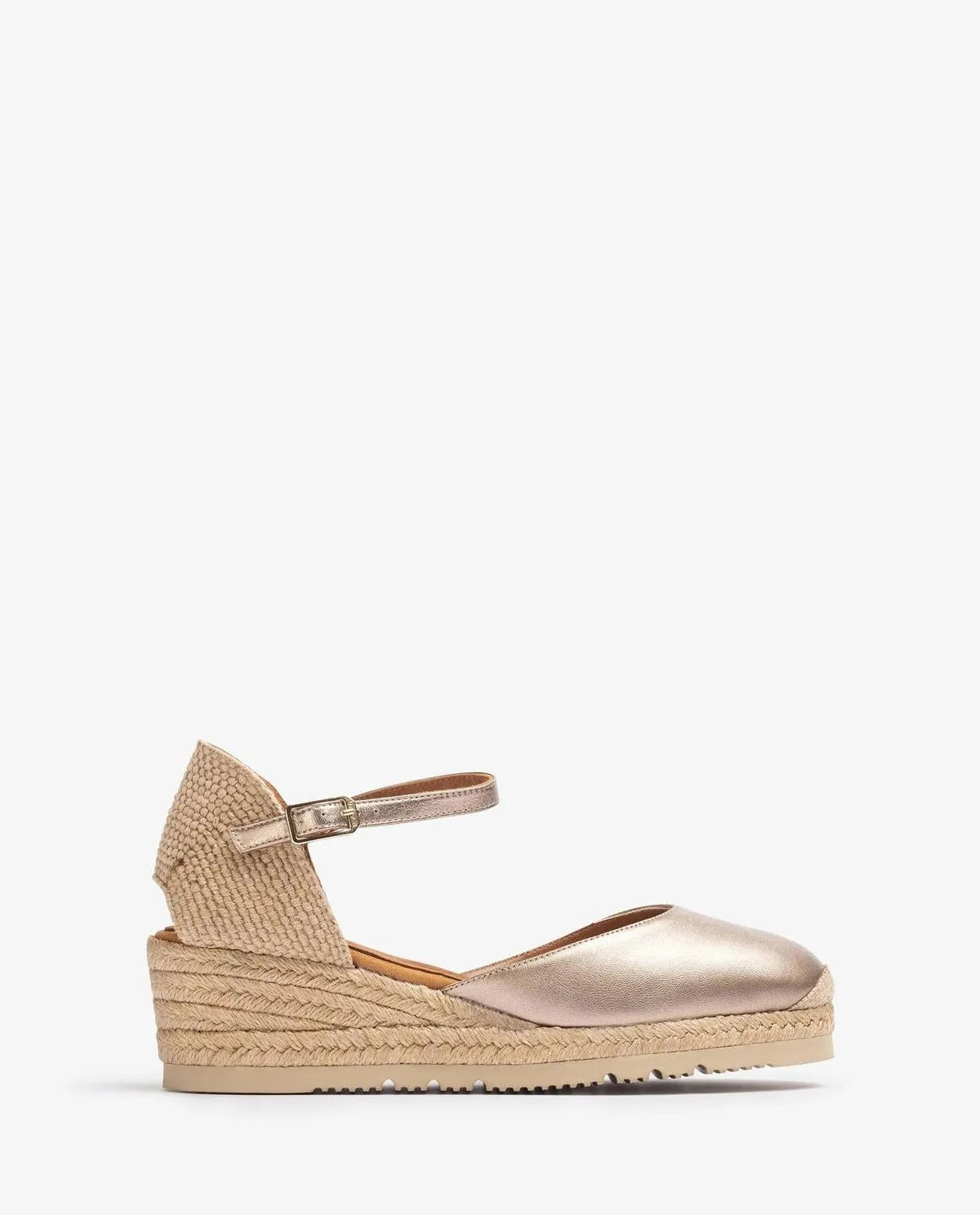 METALLIC EFFECT D'ORSAY ANKLE STRAP ESPADRILLE-Espadrilles-UNISA- Pointure.AE
