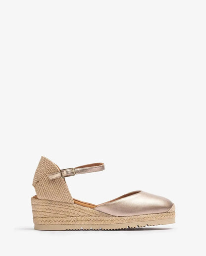 METALLIC EFFECT D'ORSAY ANKLE STRAP ESPADRILLE-Espadrilles-UNISA- Pointure.AE