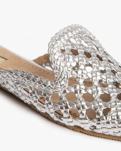 METALLIC FLAT MULE-Slippers-CORINA- Pointure.AE