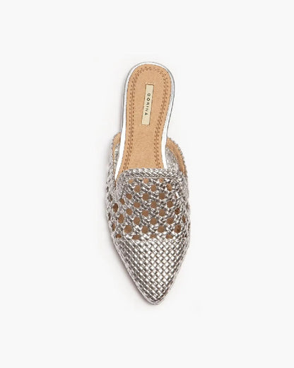 METALLIC FLAT MULE-Slippers-CORINA- Pointure.AE