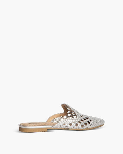 METALLIC FLAT MULE-Slippers-CORINA- Pointure.AE