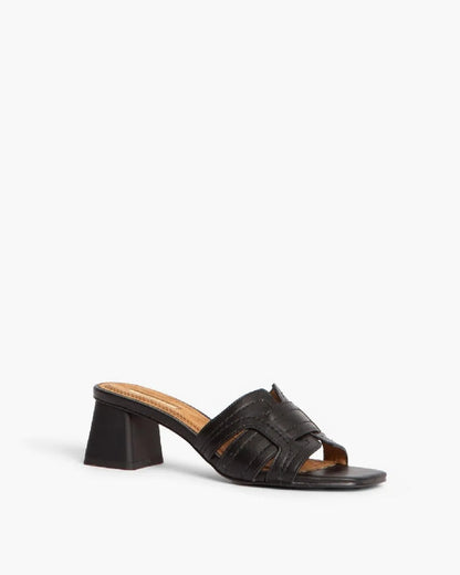 MID HEELED MULE IN BLACK-Mules-CORINA- Pointure.AE