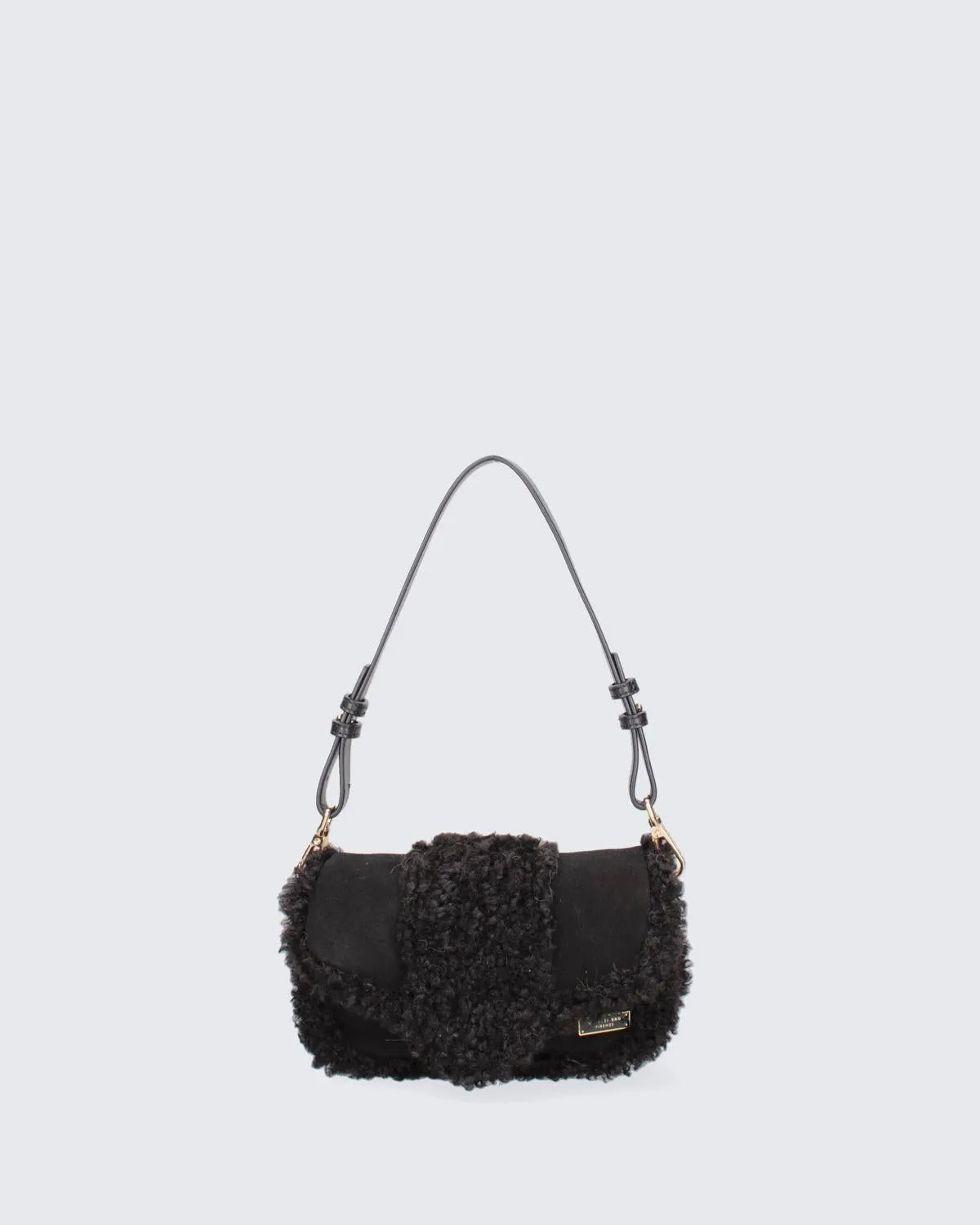 MINI YAYA FUR - BLACK-Shoulder Bags-MY BEST BAG- Pointure.AE