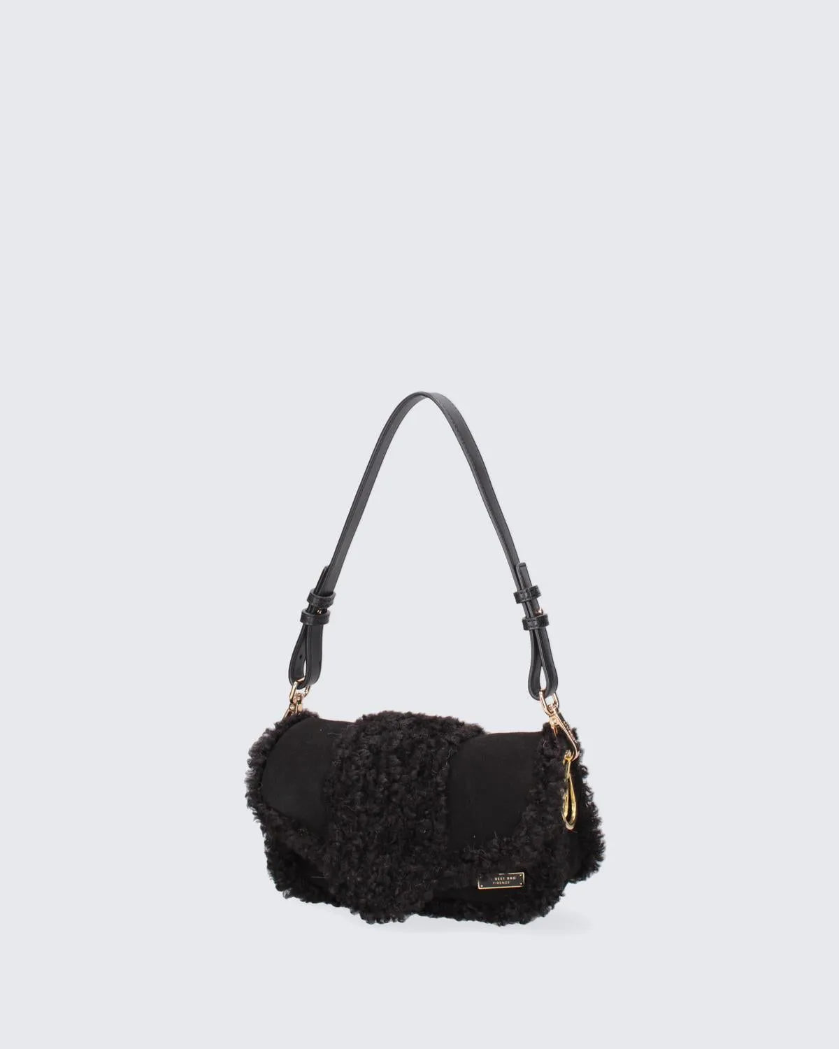 MINI YAYA FUR - BLACK-Shoulder Bags-MY BEST BAG- Pointure.AE
