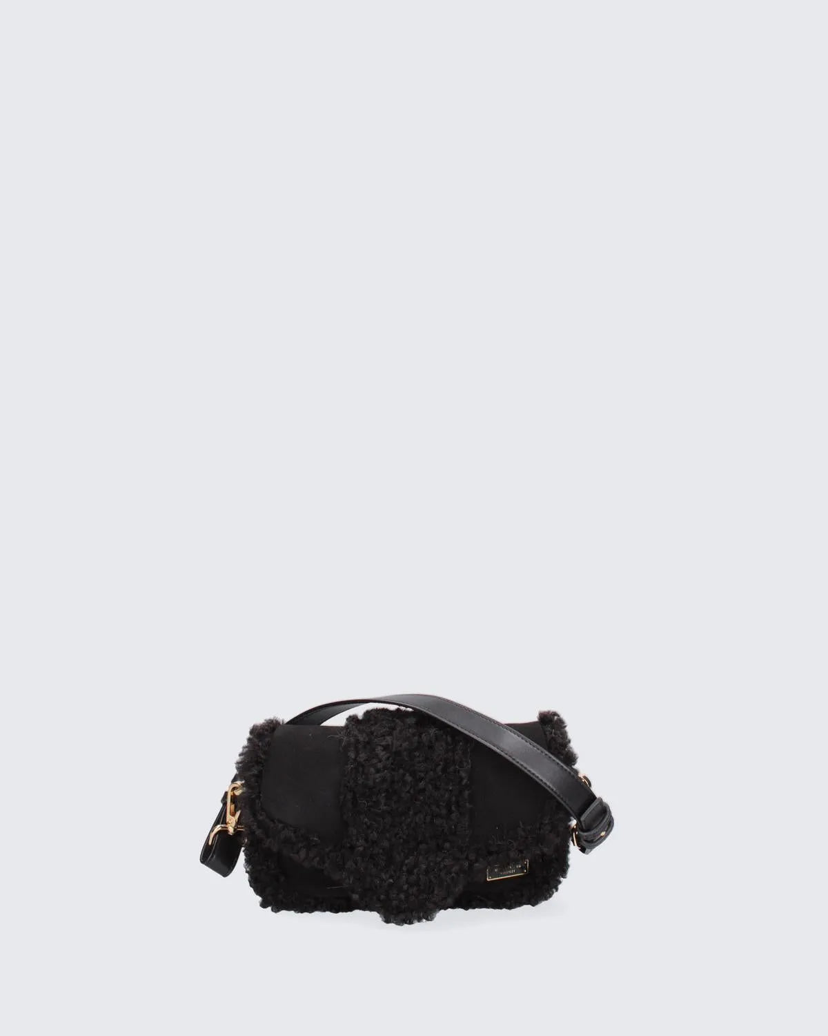 MINI YAYA FUR - BLACK-Shoulder Bags-MY BEST BAG- Pointure.AE