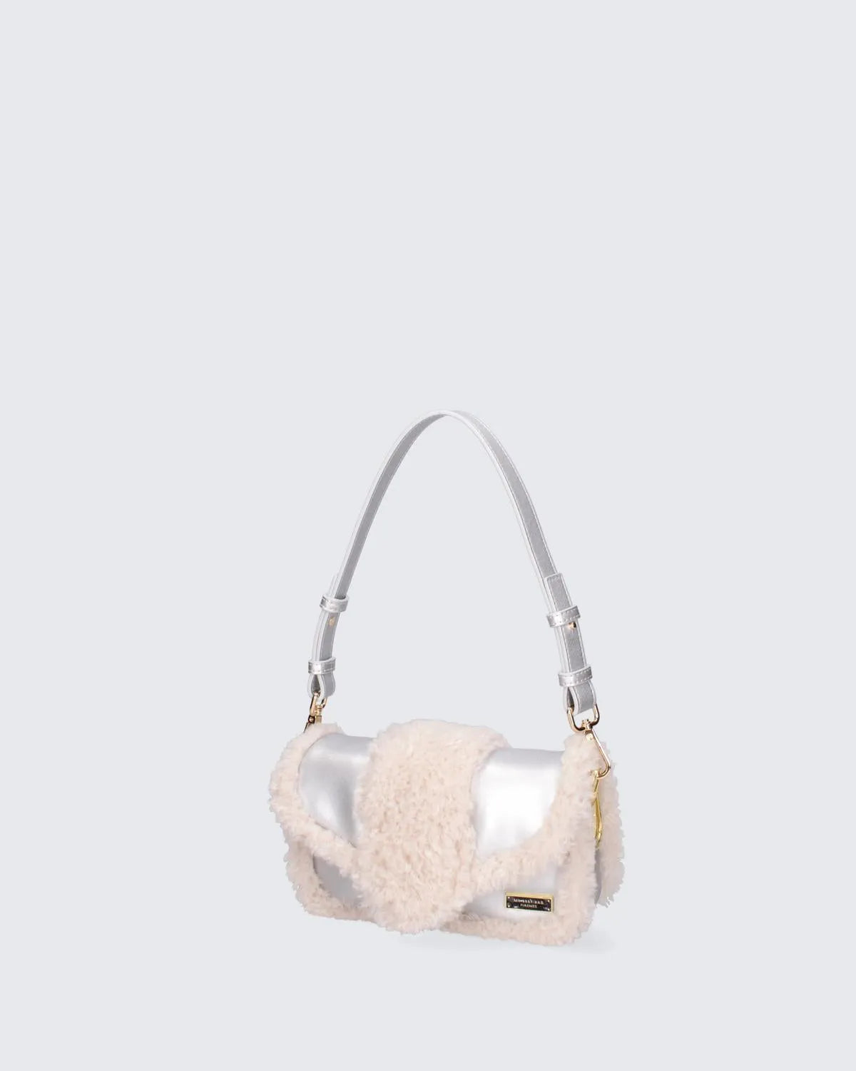 MINI YAYA FUR - SILVER-Shoulder Bags-MY BEST BAG- Pointure.AE