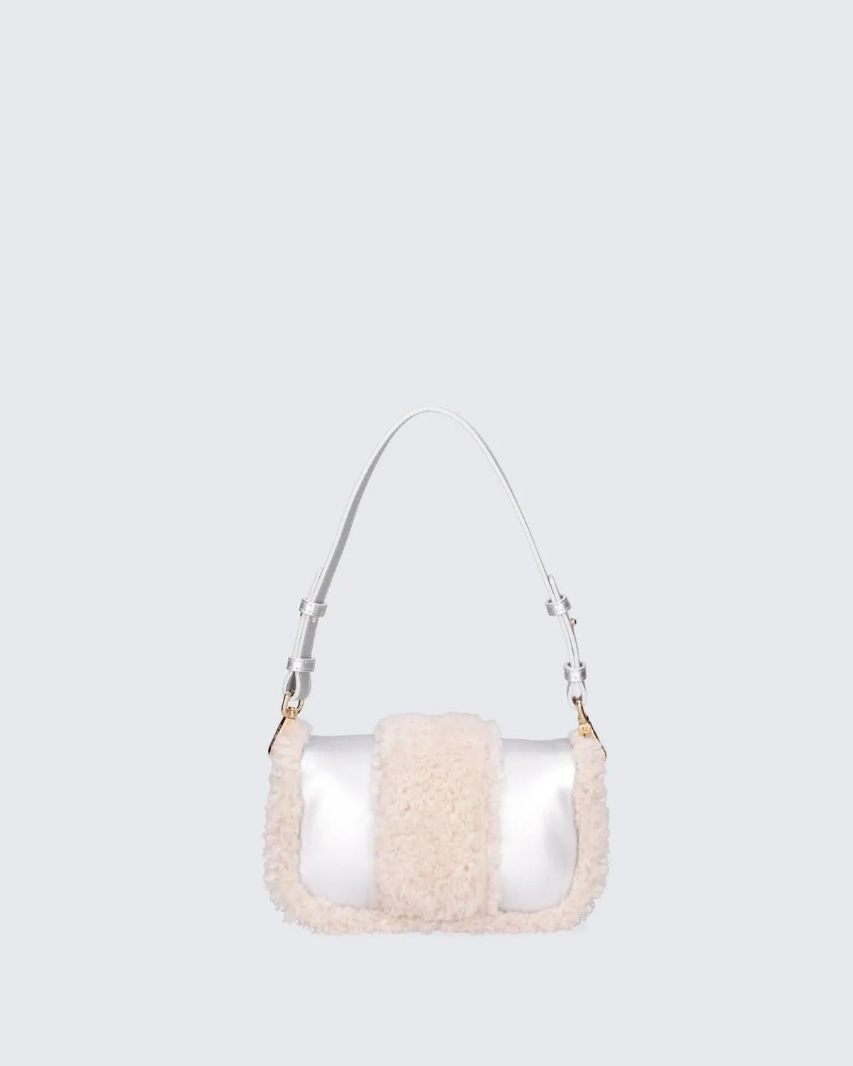 MINI YAYA FUR - SILVER-Shoulder Bags-MY BEST BAG- Pointure.AE
