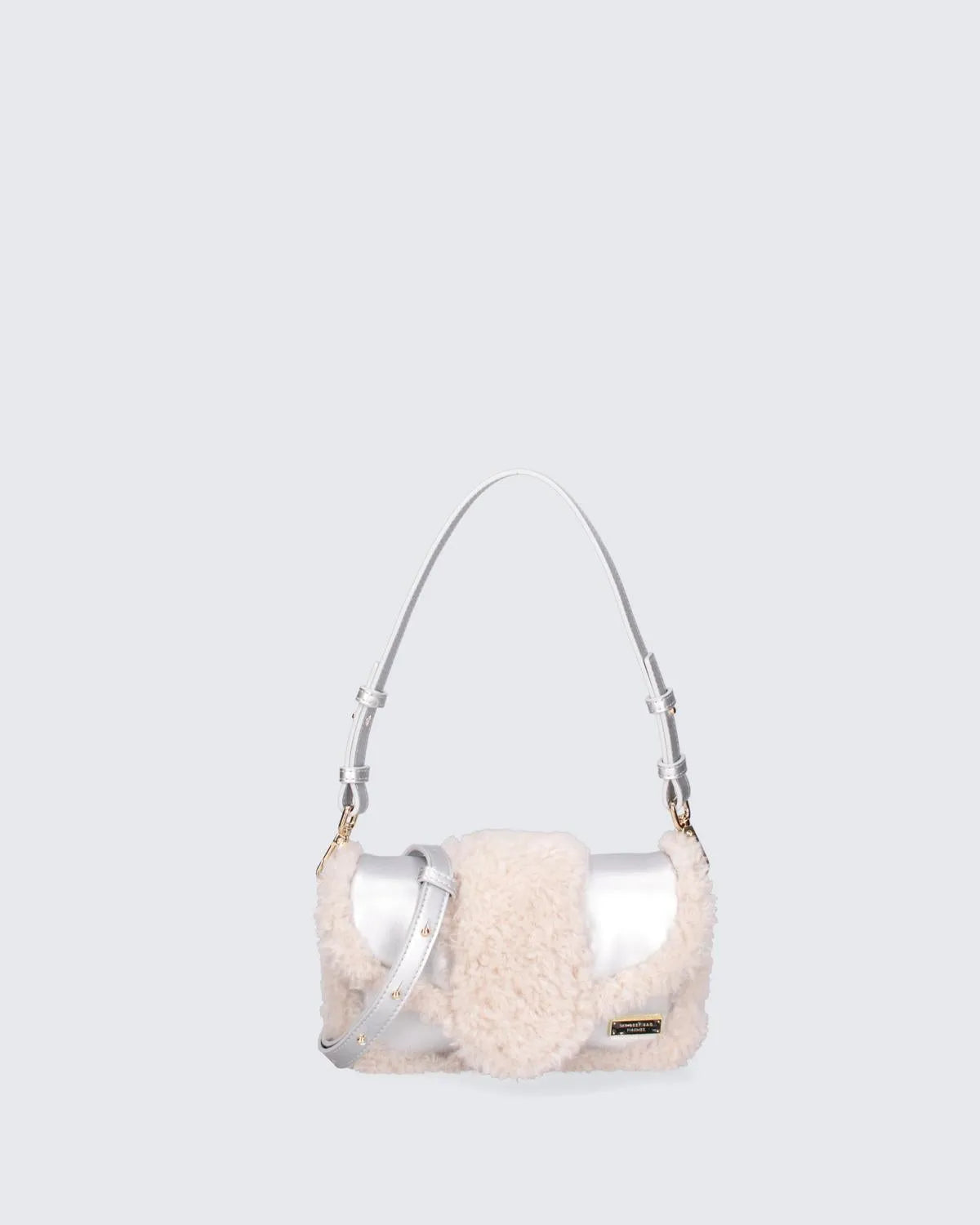 MINI YAYA FUR - SILVER-Shoulder Bags-MY BEST BAG- Pointure.AE