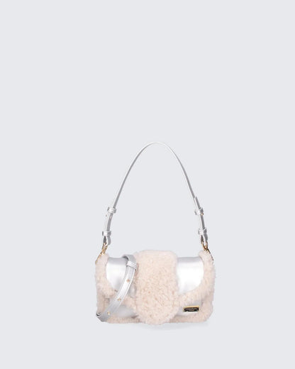 MINI YAYA FUR - SILVER-Shoulder Bags-MY BEST BAG- Pointure.AE
