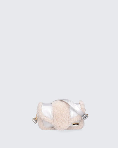 MINI YAYA FUR - SILVER-Shoulder Bags-MY BEST BAG- Pointure.AE