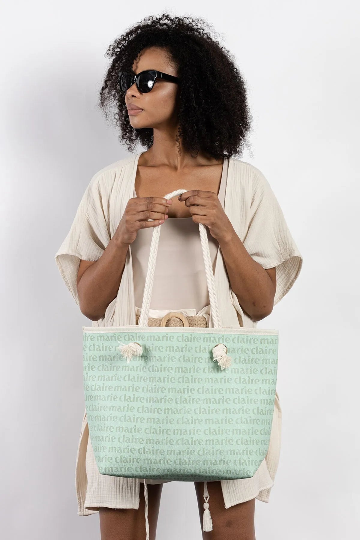 MONOGRAM BEACH BAG-Tote Bags-MARIE CLAIRE- Pointure.AE