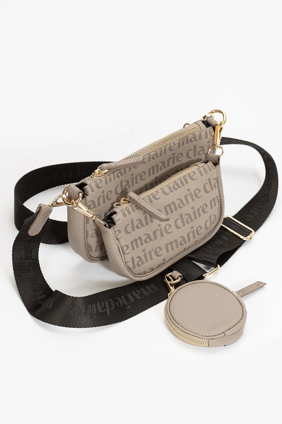 MONOGRAM CROSSBODY BAG IN BEIGE-Cross-Body Bags-MARIE CLAIRE- Pointure.AE