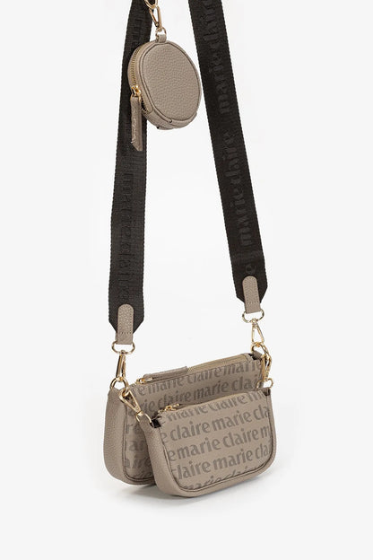 MONOGRAM CROSSBODY BAG IN BEIGE-Cross-Body Bags-MARIE CLAIRE- Pointure.AE