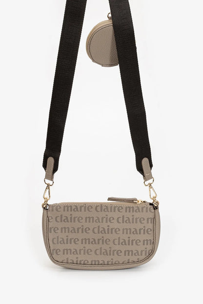 MONOGRAM CROSSBODY BAG IN BEIGE-Cross-Body Bags-MARIE CLAIRE- Pointure.AE