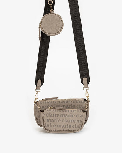 MONOGRAM CROSSBODY BAG IN BEIGE-Cross-Body Bags-MARIE CLAIRE- Pointure.AE