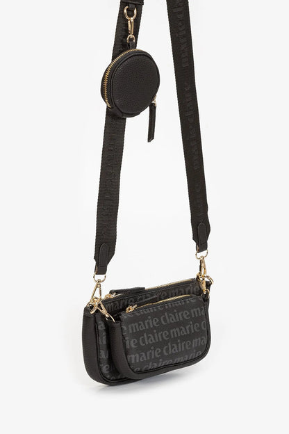 MONOGRAM CROSSBODY BAG IN BLACK-Cross-Body Bags-MARIE CLAIRE- Pointure.AE