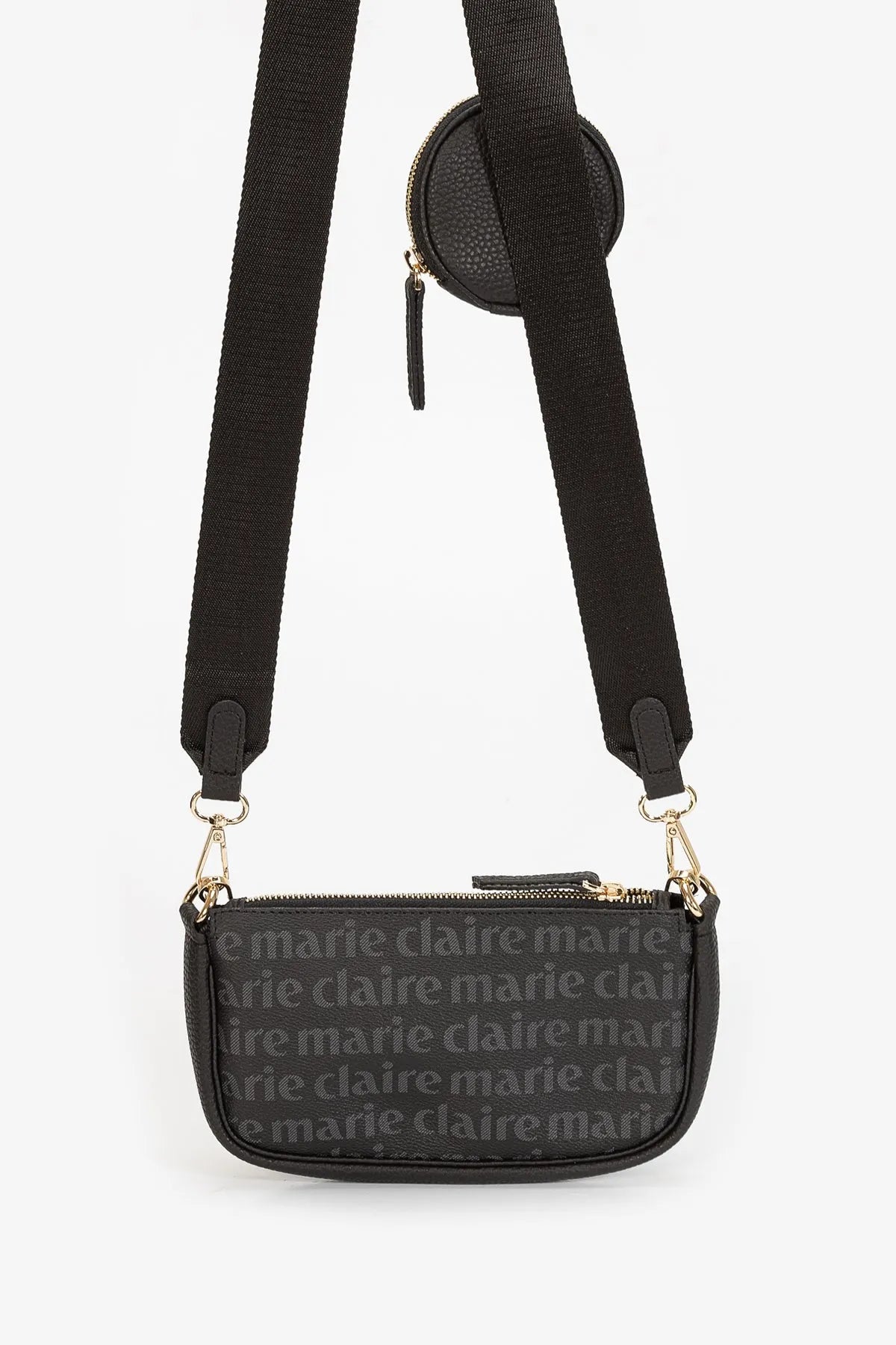MONOGRAM CROSSBODY BAG IN BLACK-Cross-Body Bags-MARIE CLAIRE- Pointure.AE