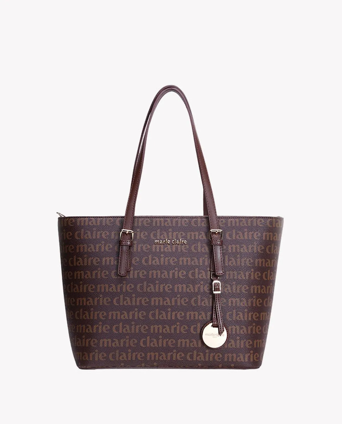 MONOGRAM SHOPPER BAG IN BROWN-Tote Bags-MARIE CLAIRE- Pointure.AE