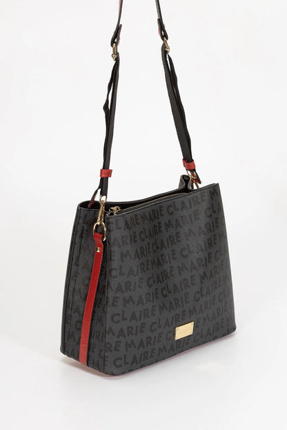 MONOGRAM TWO TONE SHOULDER BAG-Shoulder Bags-MARIE CLAIRE- Pointure.AE