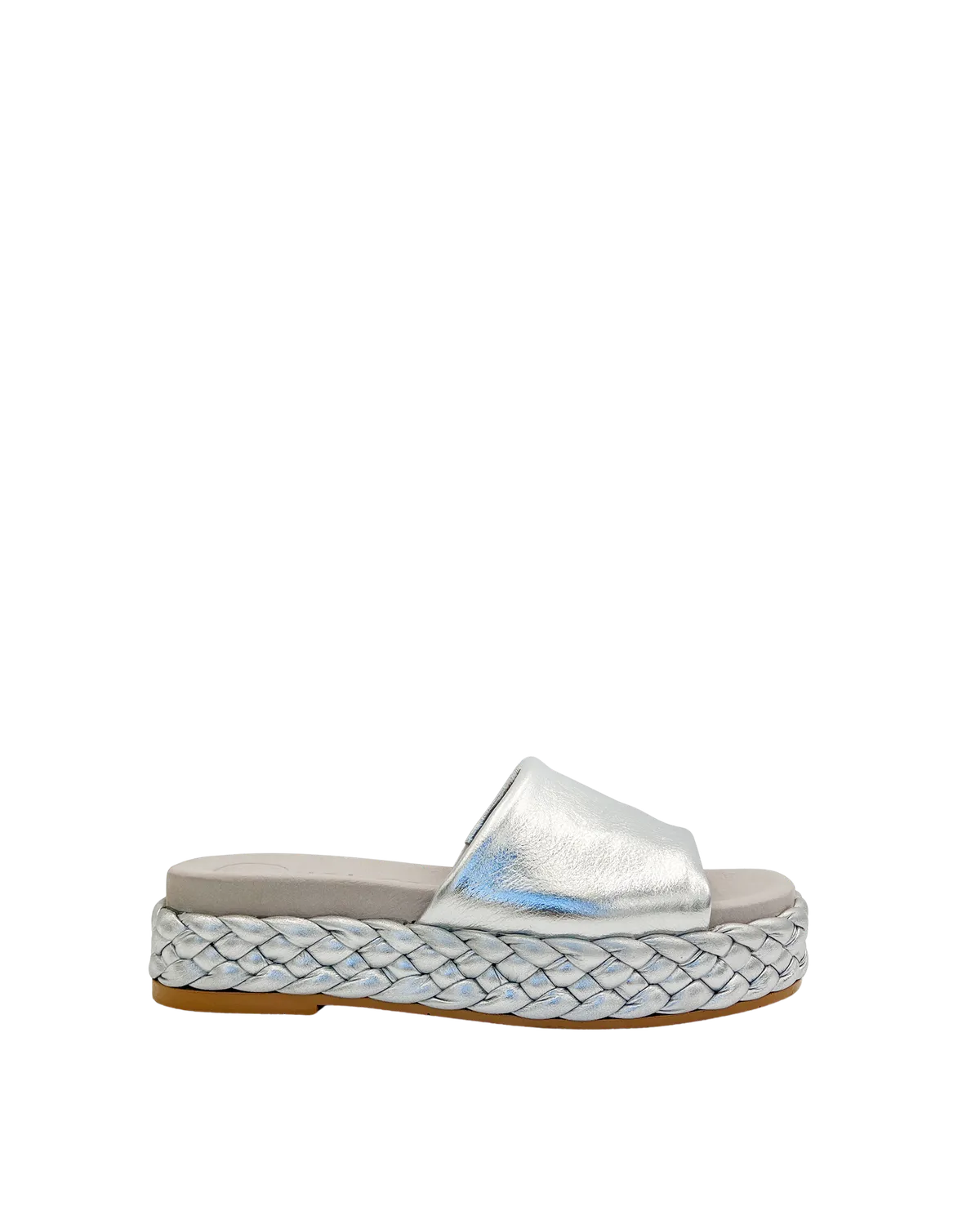 MULE WITH PLAITED BLOCK IN SILVER-Mules-UNISA- Pointure.AE