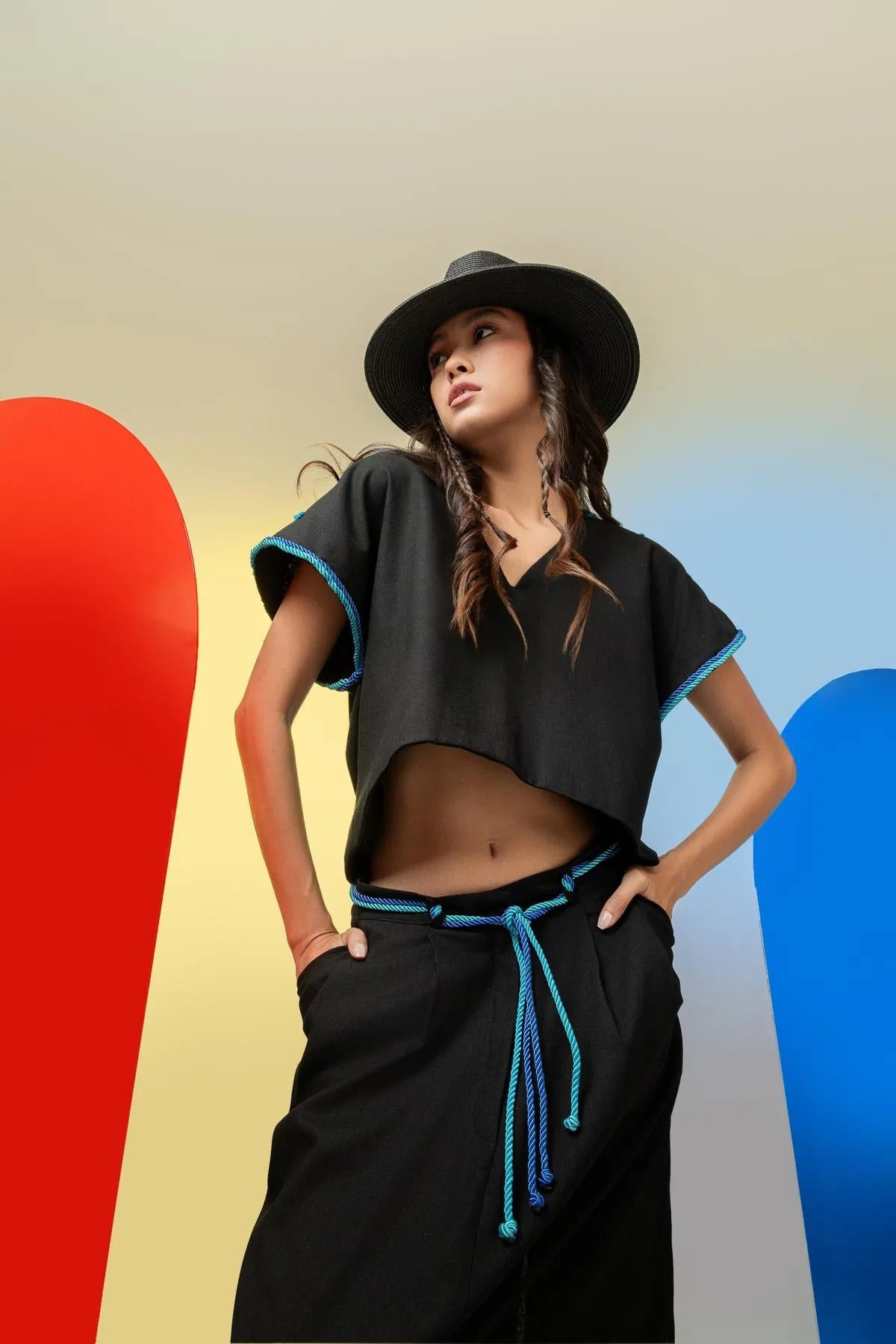 “NAVIGATE” LINEN SET- BLUE-Outfit Sets-STEFFY- Pointure.AE