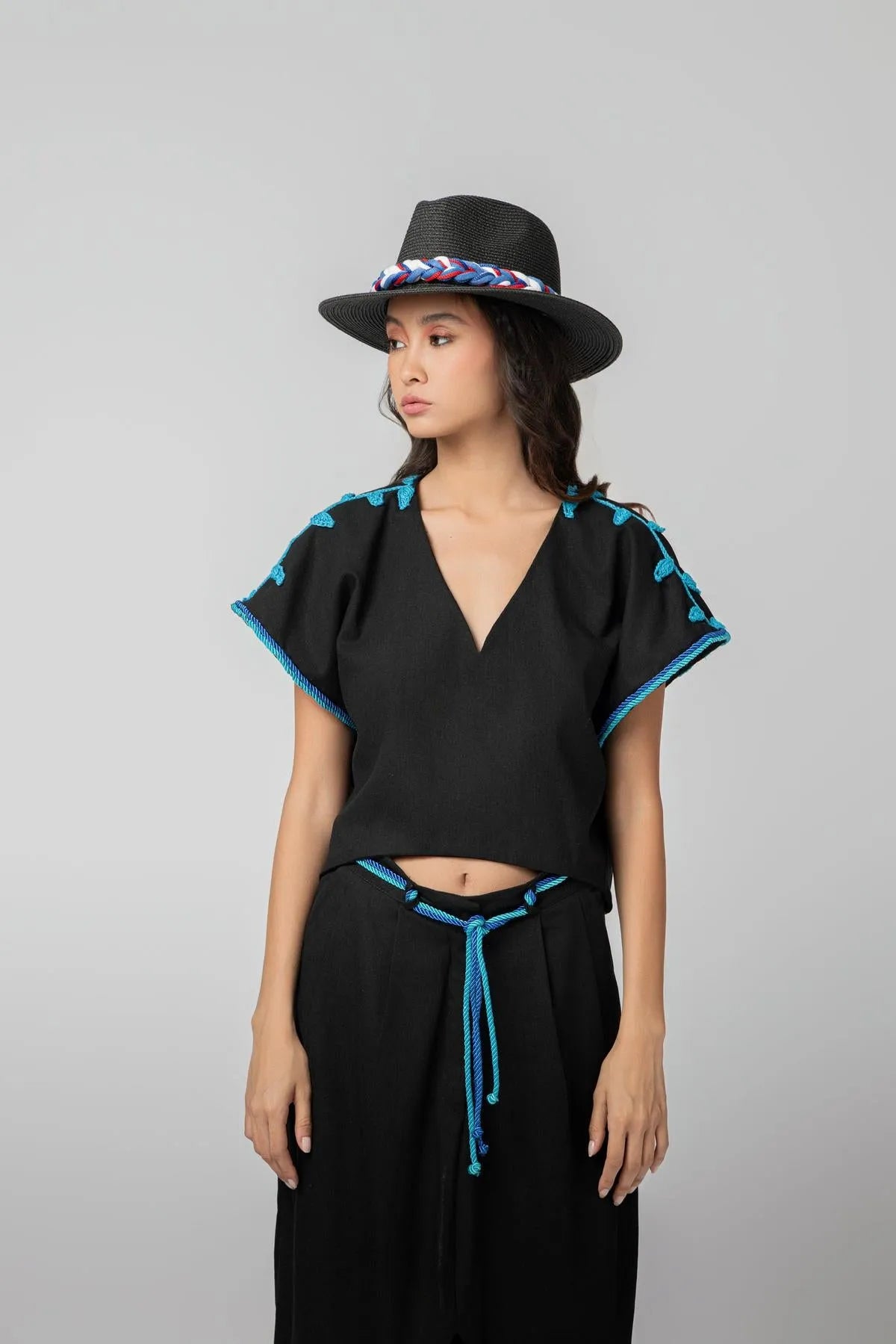 “NAVIGATE” LINEN SET- BLUE-Outfit Sets-STEFFY- Pointure.AE