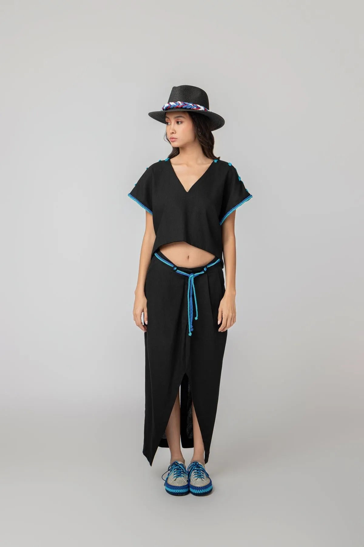 “NAVIGATE” LINEN SET- BLUE-Outfit Sets-STEFFY- Pointure.AE