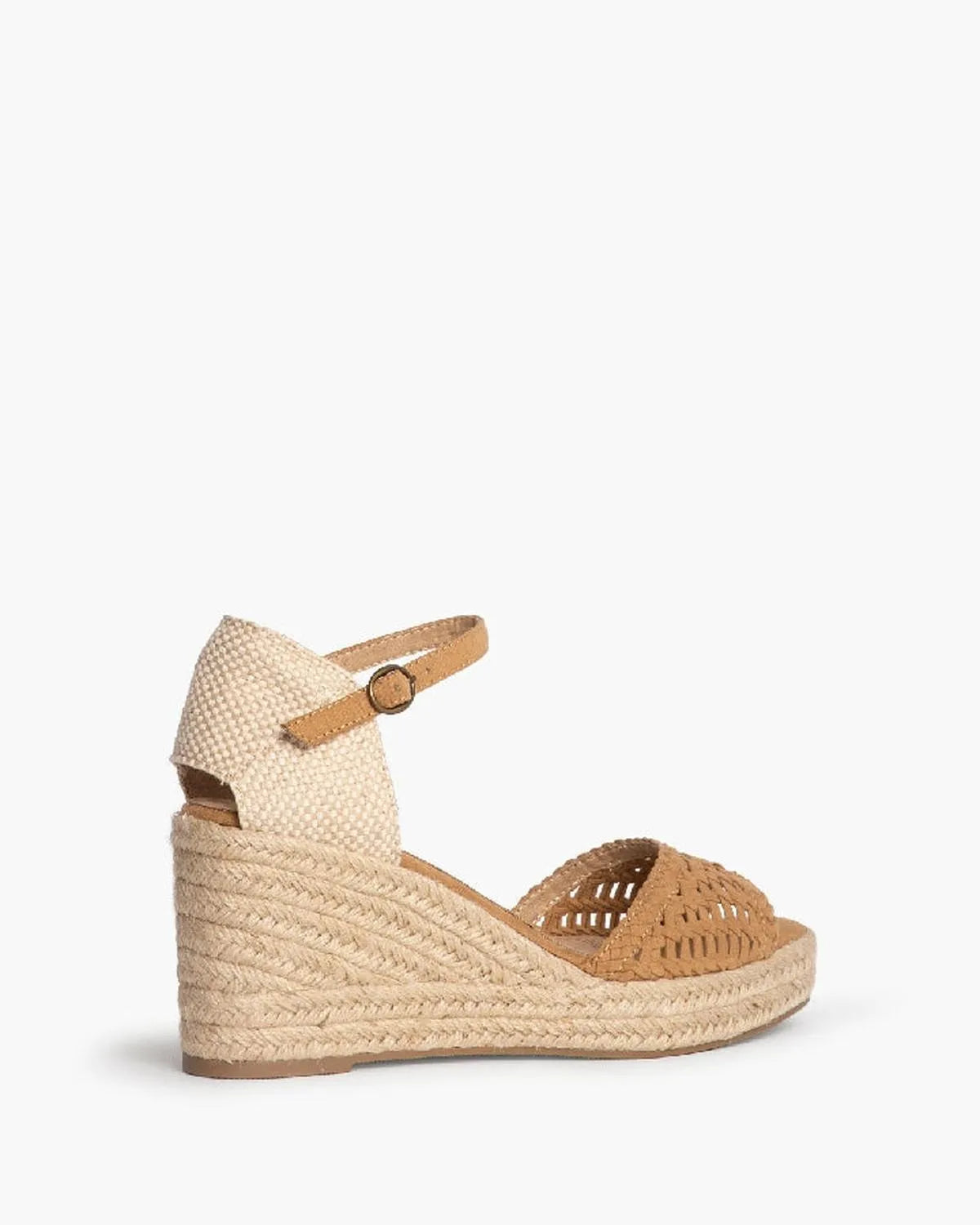OPEN TOE WEDGE SANDALS IN CAMEL-Espadrilles-CORINA- Pointure.AE