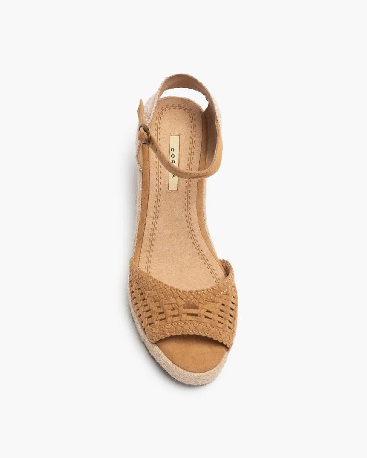 OPEN TOE WEDGE SANDALS IN CAMEL-Espadrilles-CORINA- Pointure.AE