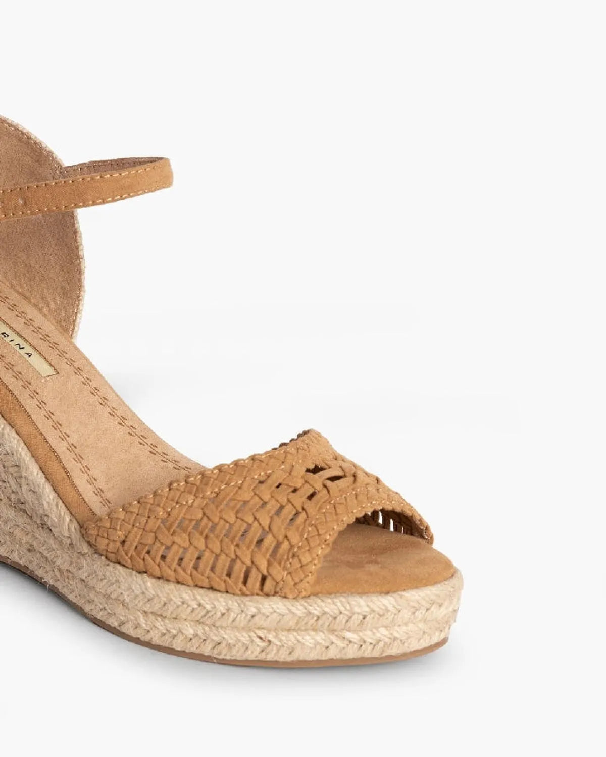 OPEN TOE WEDGE SANDALS IN CAMEL-Espadrilles-CORINA- Pointure.AE