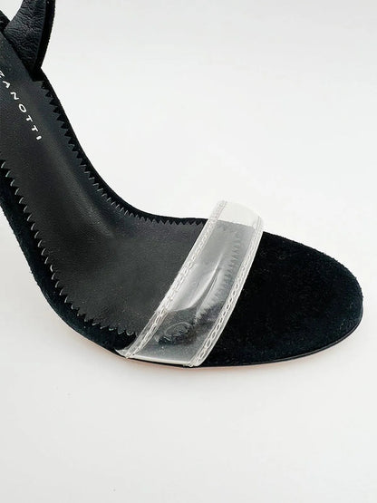 PEARL AND CRYSTAL SANDAL IN BLACK-Sandals-GIUSEPPE ZANOTTI- Pointure.AE