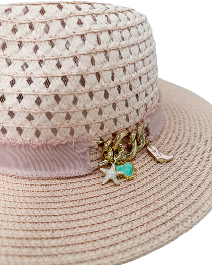 PINK STRAW HAT-Hats-ALEX MAX- Pointure.AE