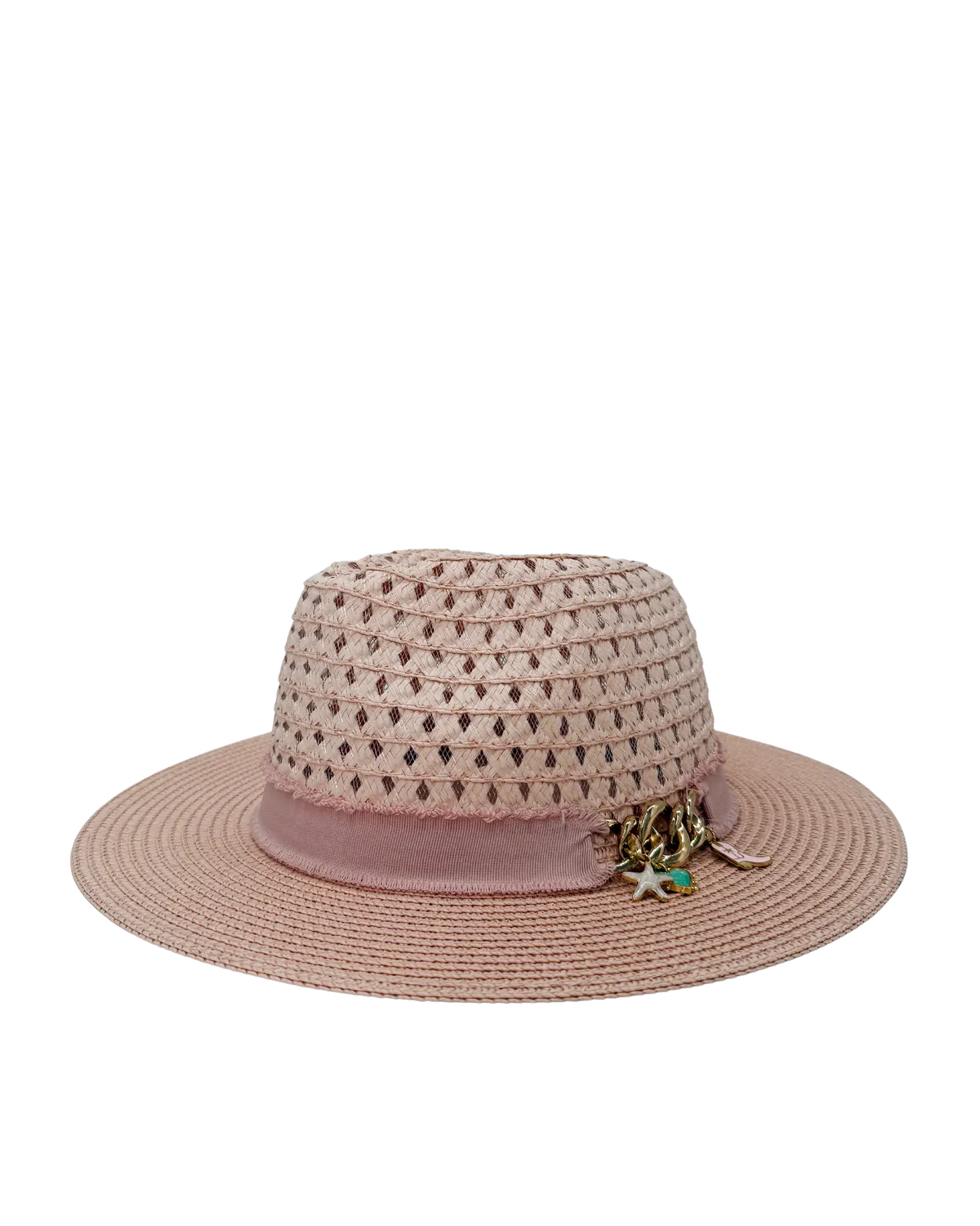 PINK STRAW HAT-Hats-ALEX MAX- Pointure.AE