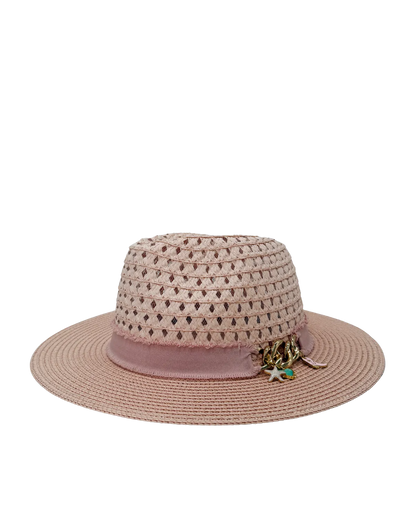 PINK STRAW HAT-Hats-ALEX MAX- Pointure.AE